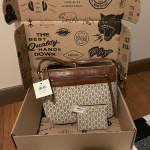 NIB with tags Fossil Farrah Crossbody Bag & Fossil Tara Multifunction Wallet